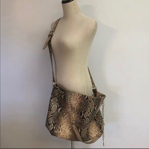 Michael Korda Snakeskin Large Crossbody